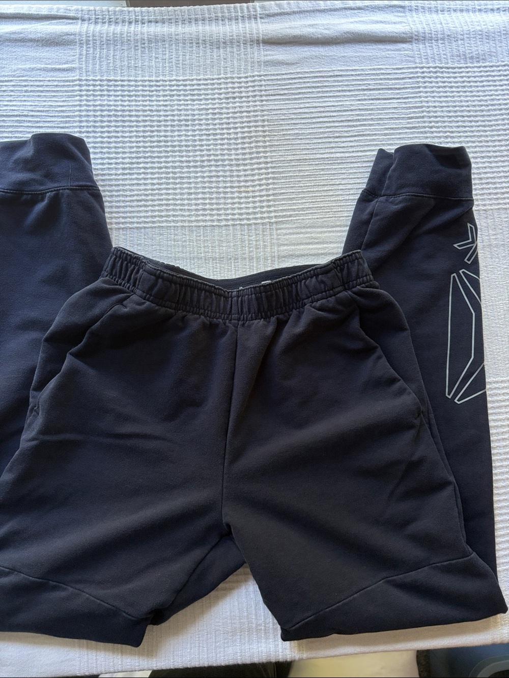 Reebok Black Kids Sweatpants with Reflective Logo Accent